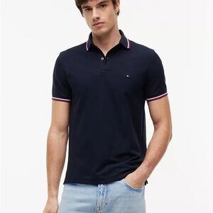 Tommy Hilfiger Dark Blue Polo with White Accents